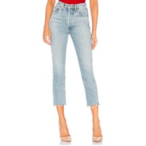 AGOLDE Riley High Rise Crop Straight Leg Jeans Size 25